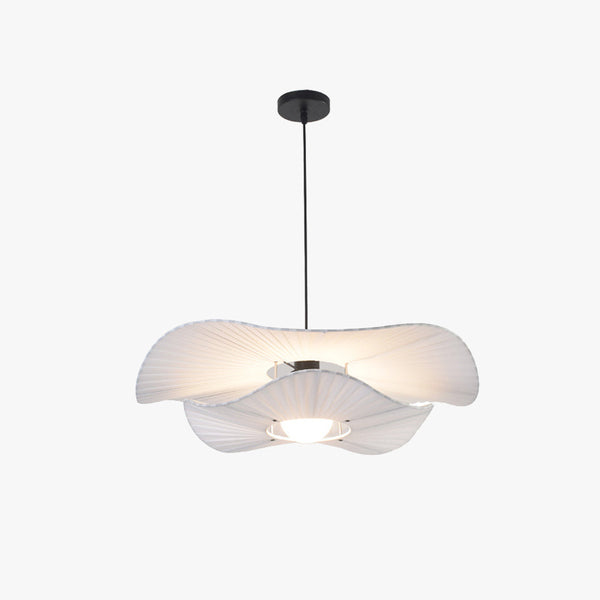 Ritta Modern Nordic Cloth/Metal Shell Pendant Light, White