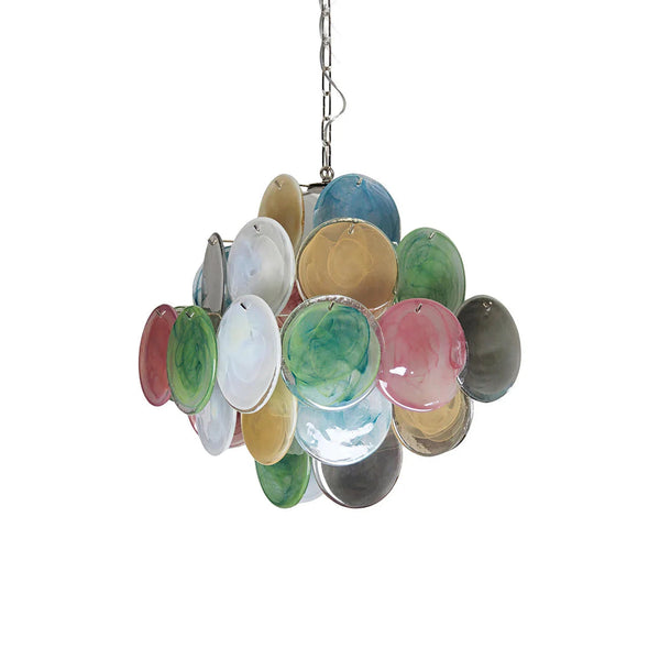 Round Glass Colorful Chandelier