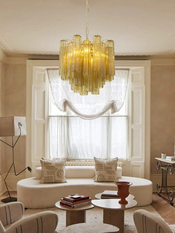 Fantastic Amber Tubes Chandelier