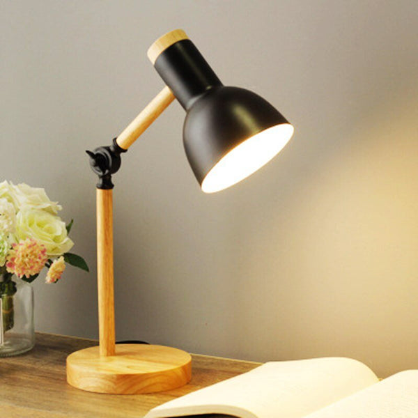 Nordic Table Lamp Wood with Adjustable for Home Office