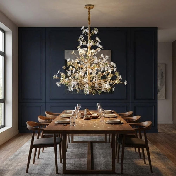 Auric Antique Vintage Brass Crystal Chandelier