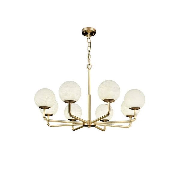 Gold Alabaster Round Chandelier