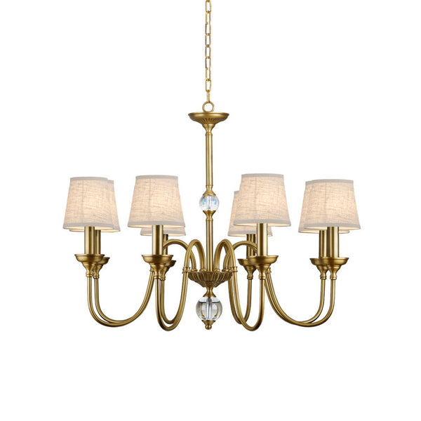 Blur Postmodern Luxury Brass Crystal Fabric Chandelier