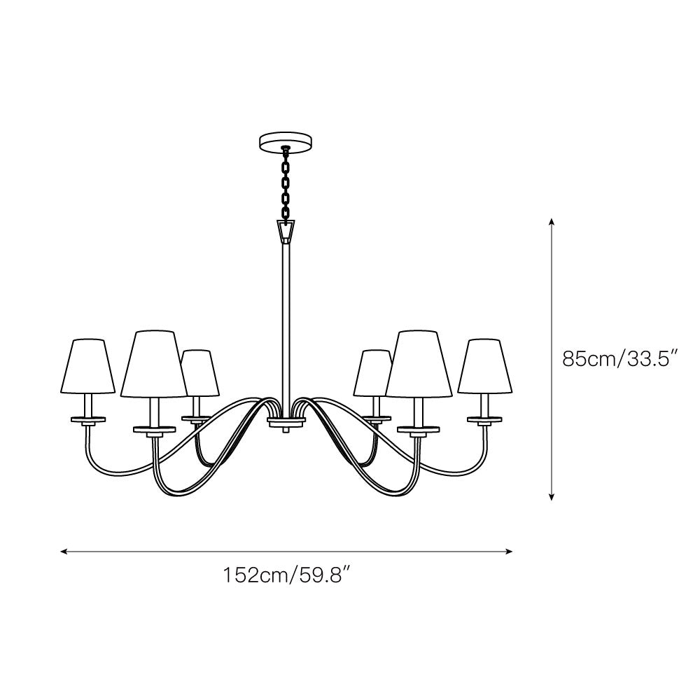 Flux Vintage Industrial Brass Fabric Chandelier