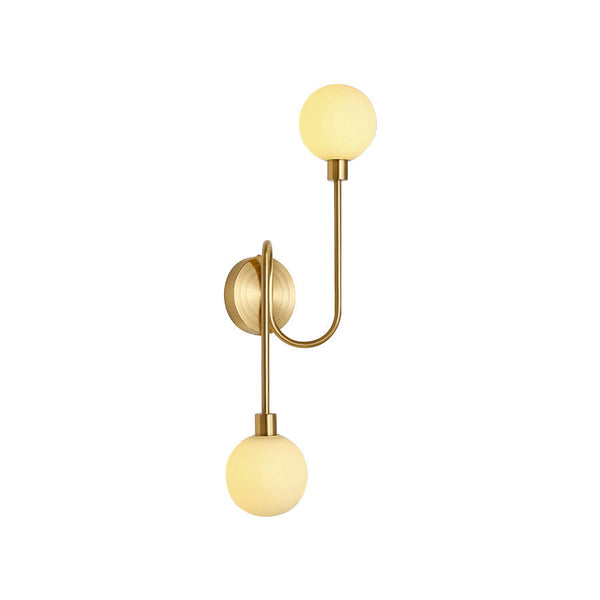 Holten Armed Brass Glass Sconce Wall Lamp