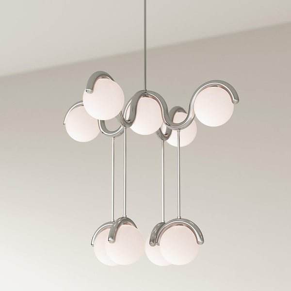 Eurvinen Creativity Elegance Art Brass Glass Chandelier