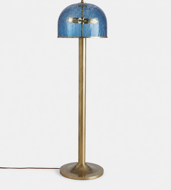 Crackle Glass Floor Lamp | Marine Blue | CLCRK301-BLU