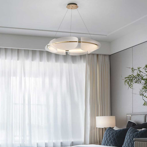 Chandelier Romantic Unique Round Acrylic Petal LED