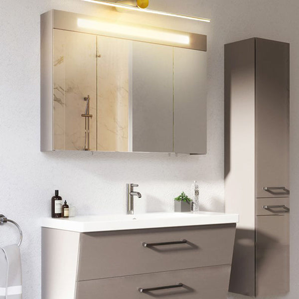 Arisha Modern Metal Linear Mirror Vanity Wall Lamp, Black/White