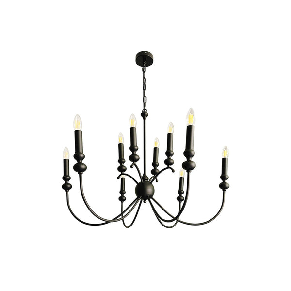 Crest Vintage Industrial Black Chandelier