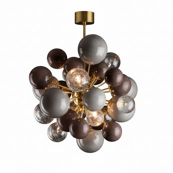 Glass Globe Chandelier | Café Grey | CLPT85201