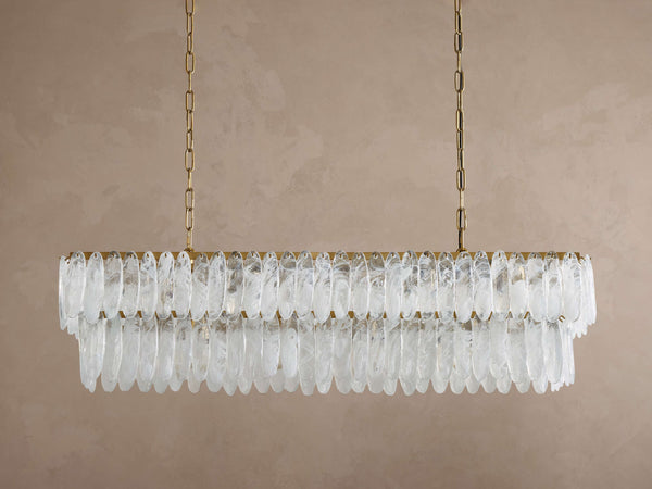 The Vela Linear Chandelier | Glass & Brass | CLND003
