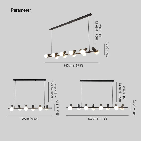 Epoch Vintage LED Chandelier Black Metal Dining/Living Room/Bar