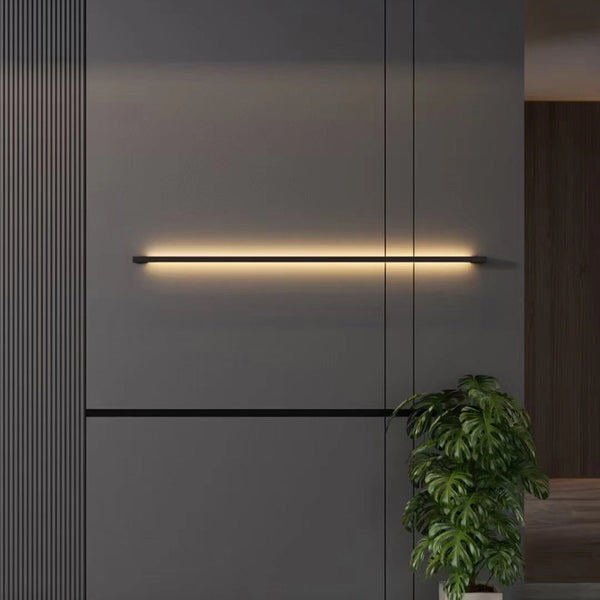 Evoa Modern Slim Linear Black LED Wall Lamp