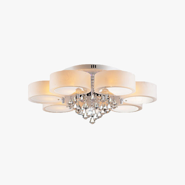 Arisha Flush Mount Ceiling Light Glass White Modern Round Hallway