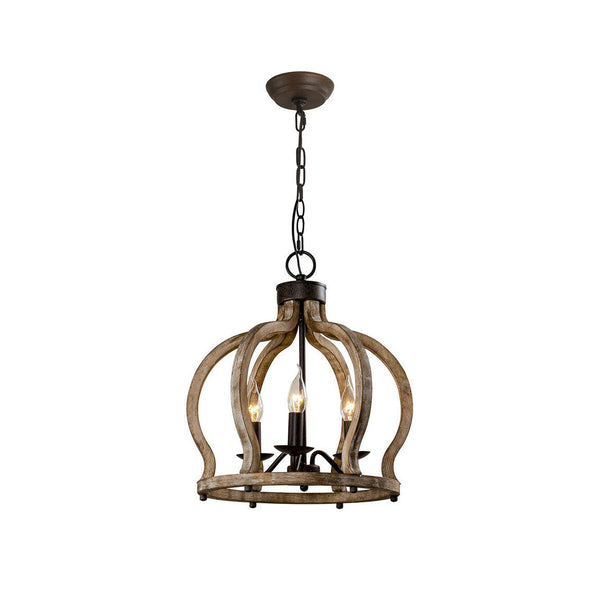 Vivinir Vintage Industrial Aura Farmhouse Wooden Pendant Lamp
