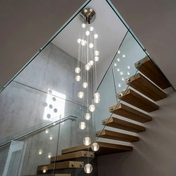 Modern Crystal Glass Bubble Chandelier for Foyer