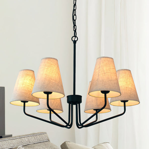 Aurdoreth Vintage Industrial Brass Fabric Chandelier