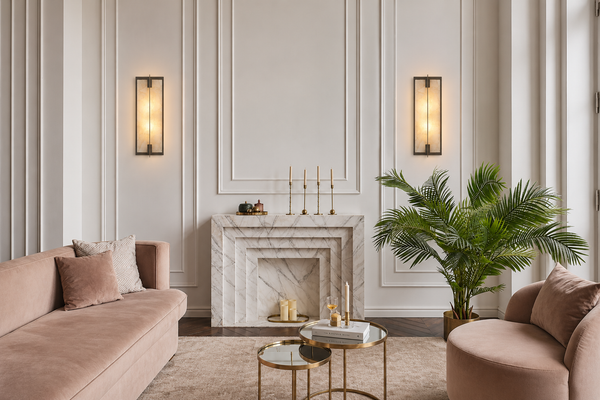 Quarzo Wall Sconce | Quartz & Black | CLQR024WS