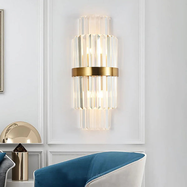 Rectangular Crystal Strip Elegant Wall Lamp