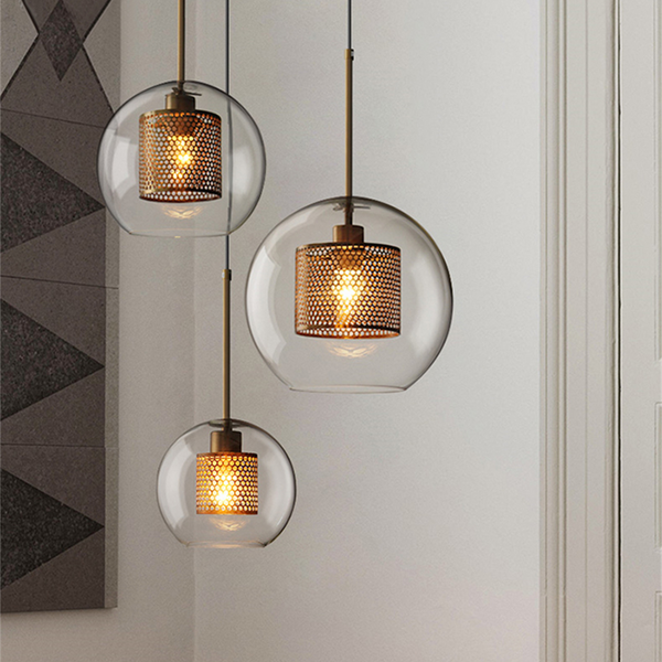 Clear Glass Ball Pendant Light for Dining Room