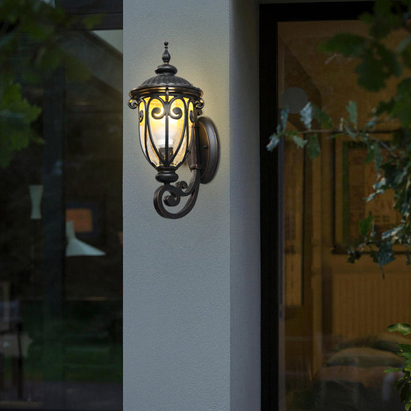 Celanira Antique Seeded Glass Outdoor Wall Light