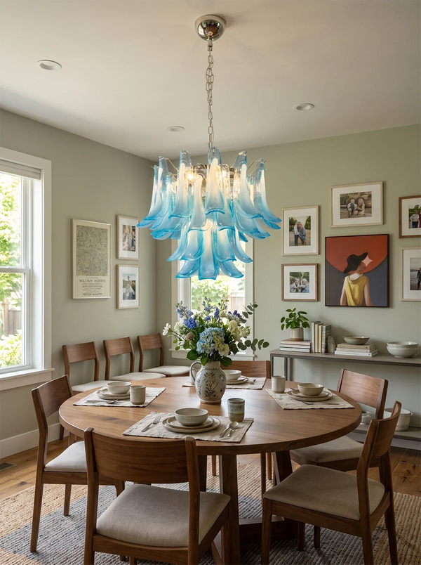 Lisette Curved Petal Glass Chandelier