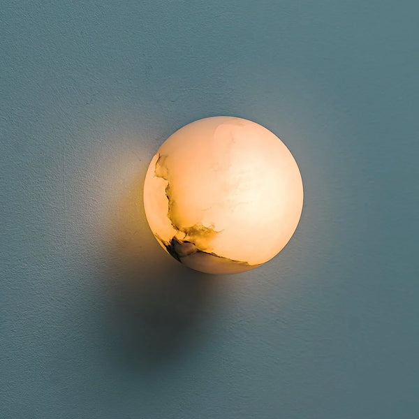 Totem Alabaster Globe & Brass Wall Sconce | CLHHA094