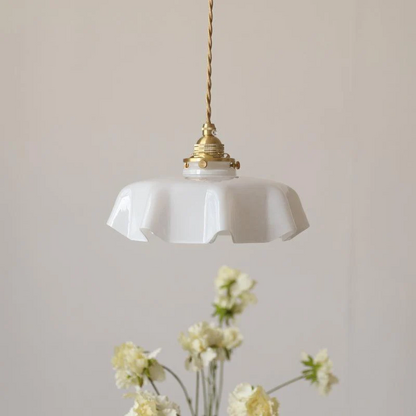Modern Romantic Glass Ribbon Edge Pendant Light