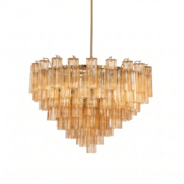 Rosalind Fluted Amber Glass Chandelier