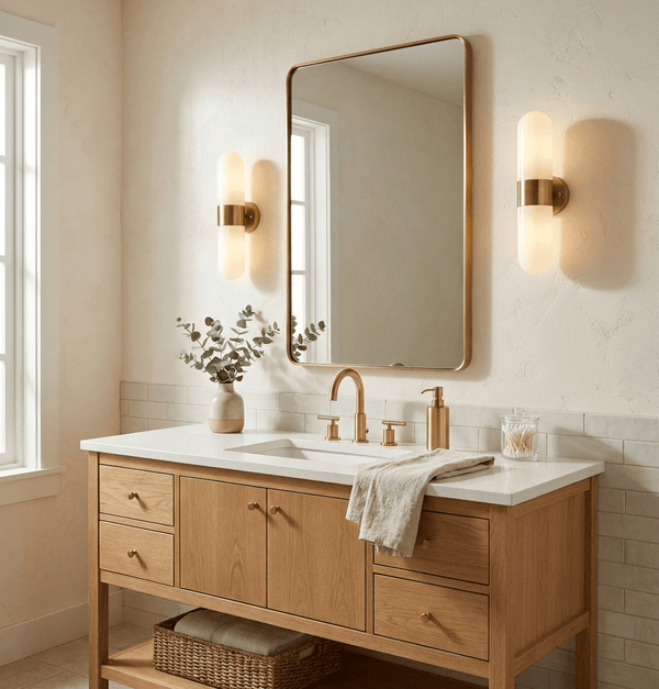 Vertical Capsule Glass Wall Sconce
