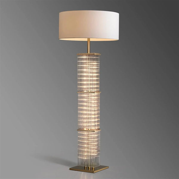 Glass & Copper Cage Floor Lamp | CLGT025