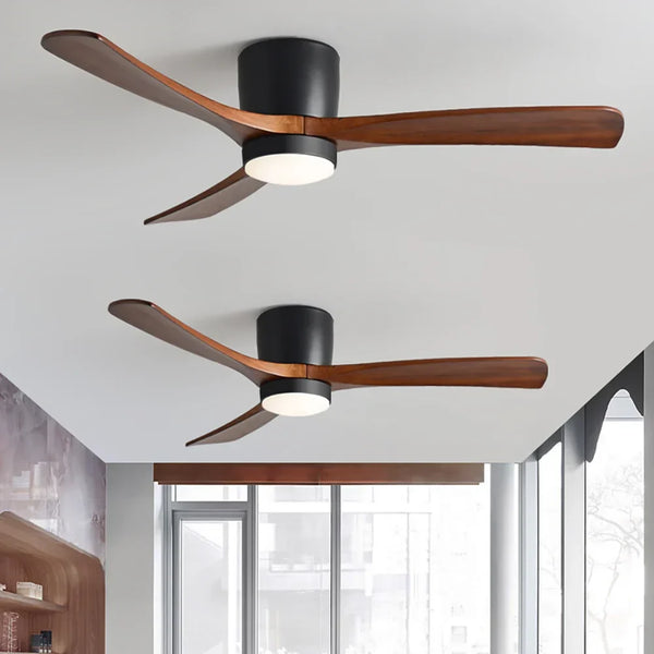 Nordic Wood Blade Ceiling Fan Light
