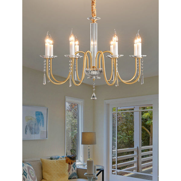 Ilphaara Postmodern Luxury Brass Crystal Chandelier