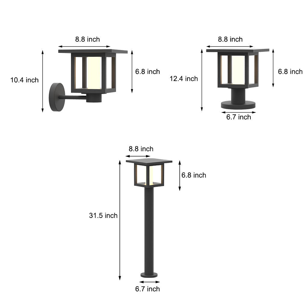 Freea Vintage Wide Top LED Glass Outdoor Post Lights