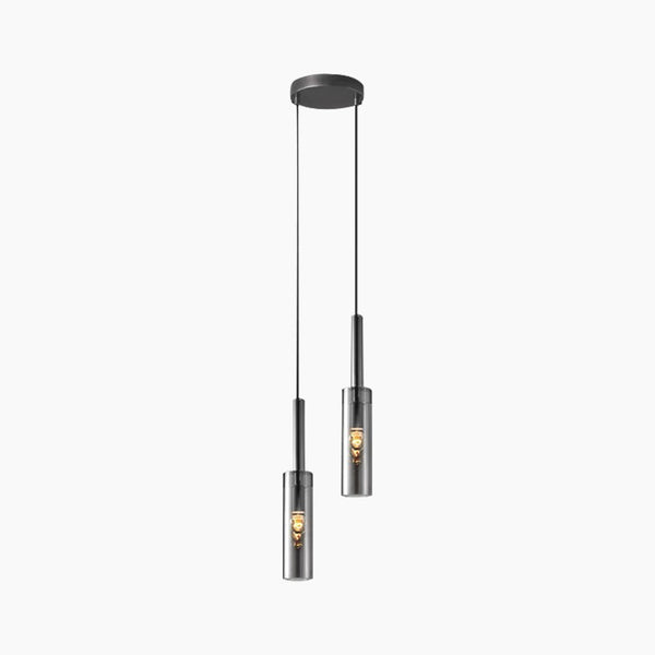 Pendant Light Minimalist Stylish Copper Crystal Tube, Black