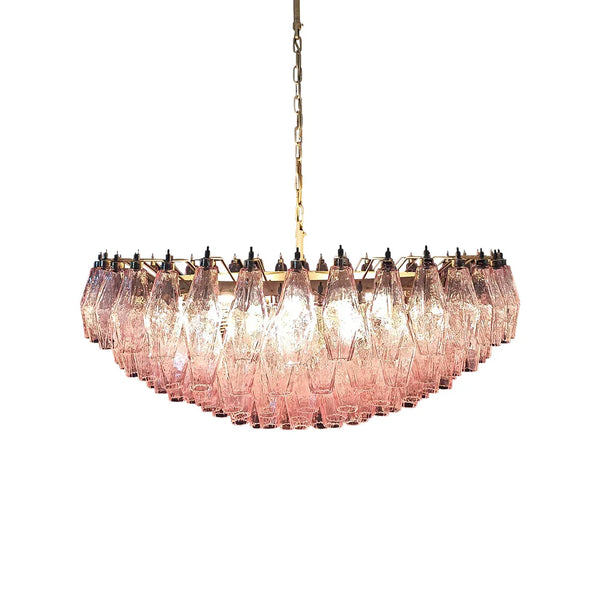 Faceted Pink Chandelier