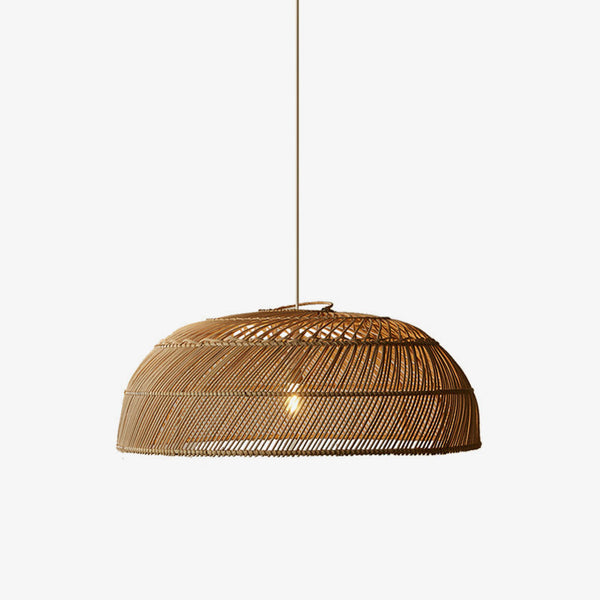 Saucer Woven Rattan Pendant Lamp
