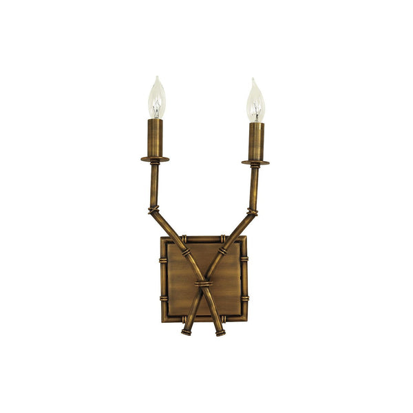 Yelp Vintage Industrial Double Arm Bamboo Fabric Sconce Wall Lamp