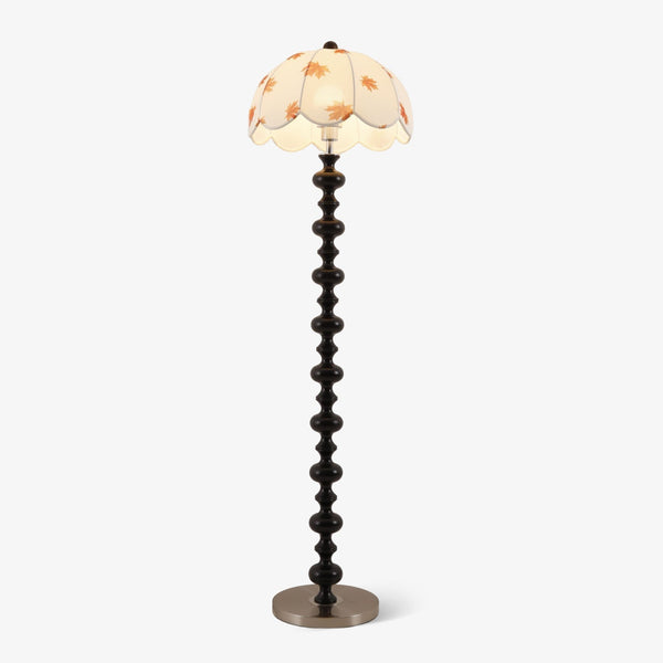 Celon Wood Fabric Vintage Floor Lamp