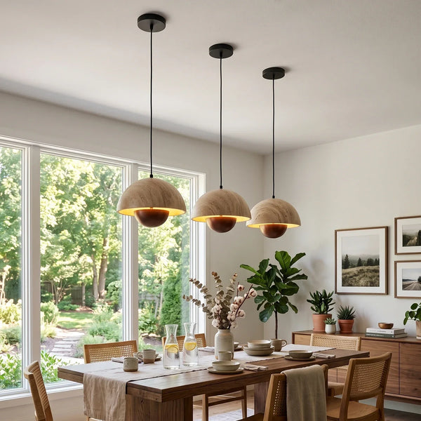 Semicircular Bud Travertine Pendant Lamp