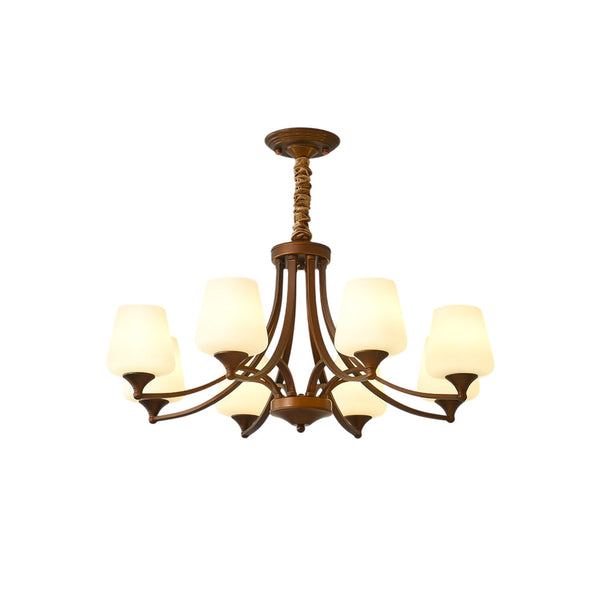 Ulrinara Postmodern Luxury Brass Glass Chandelier
