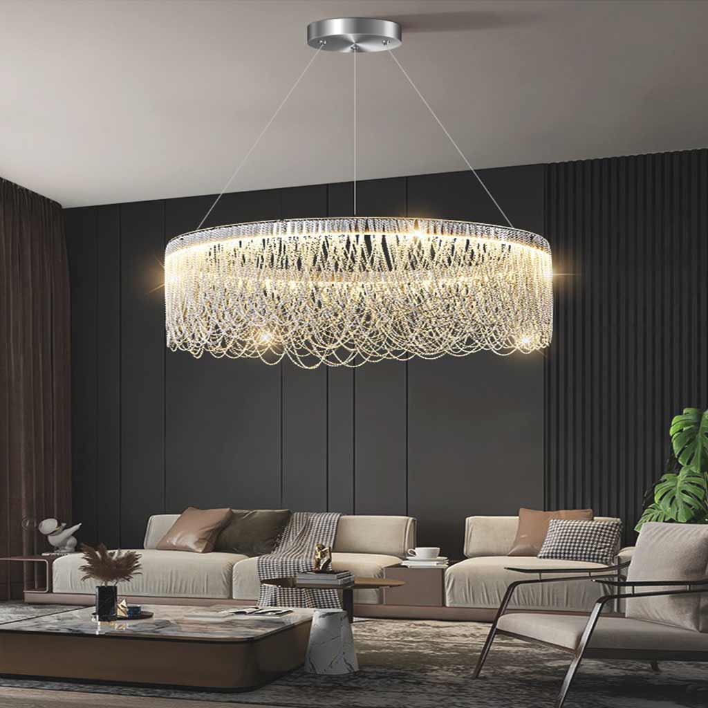 Chandelier Luxury Elegant Aluminum Chain Tassel, Silver