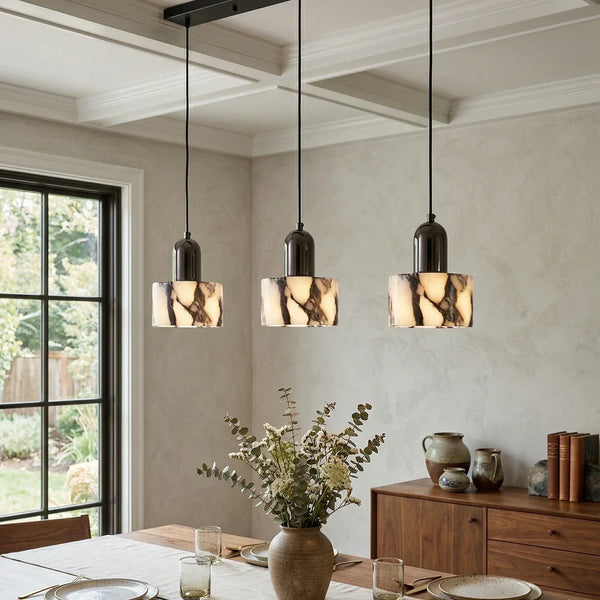 Round Dekum Marble Pendant Lamp