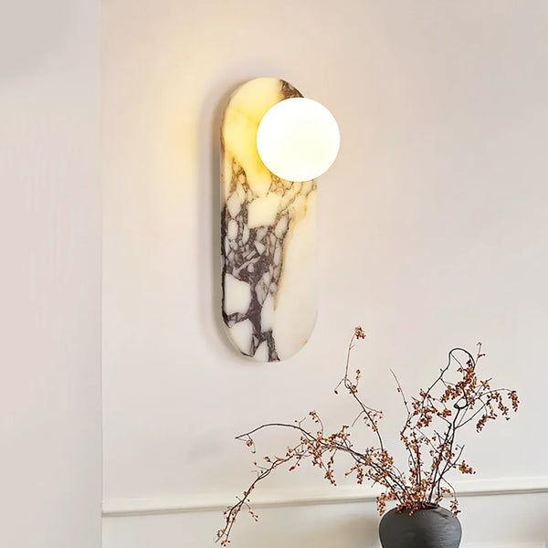 Oval Marble Modulo Glass Wall Lamp