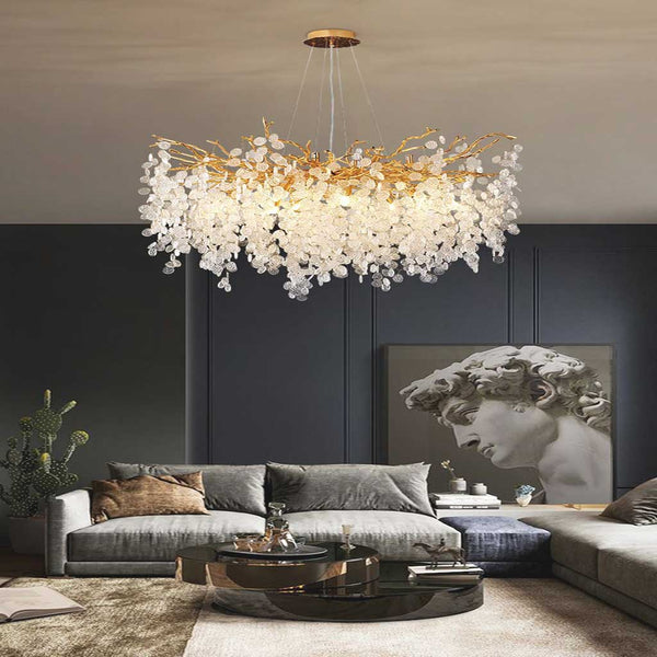 Chandelier Luxury Decorative Glass Branch, Gold