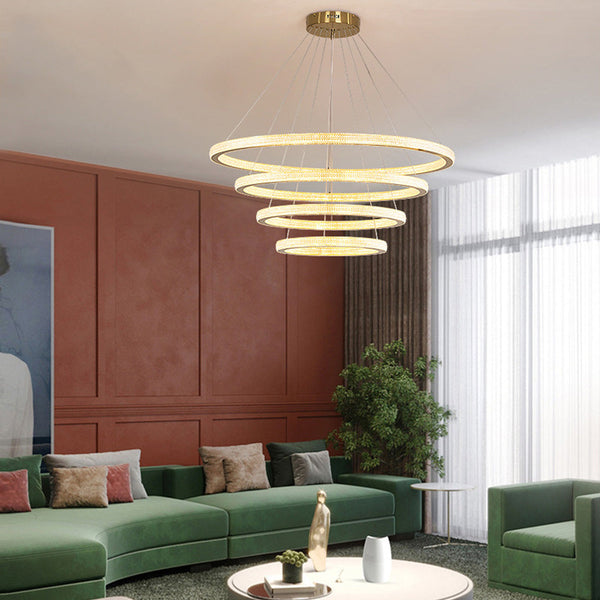 Modern Light Luxury Gold Ring Pendant Light