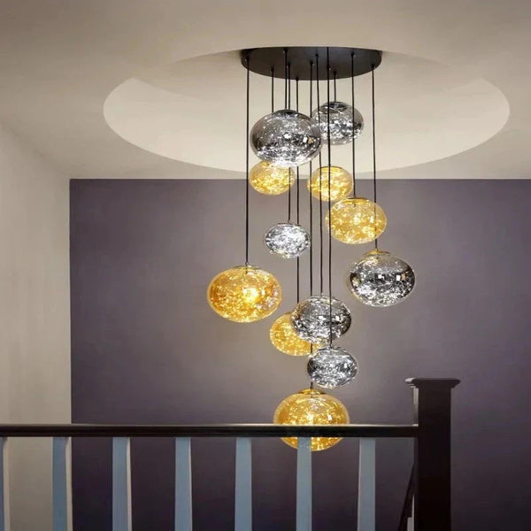 Ayla Bubble Art Contemporary Stairwell Chandelier
