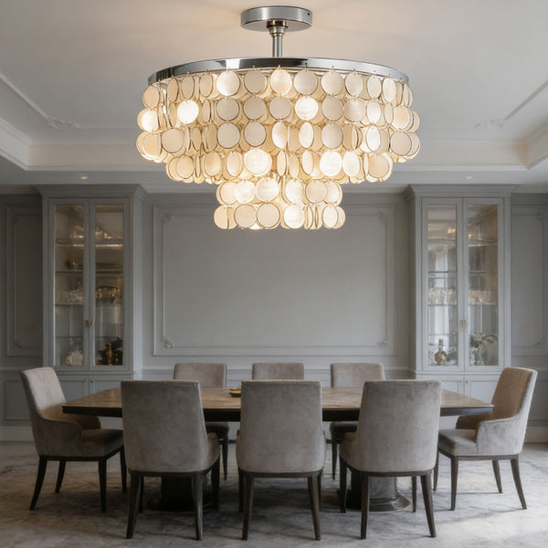 Tiered Shell Disc Ceiling Light