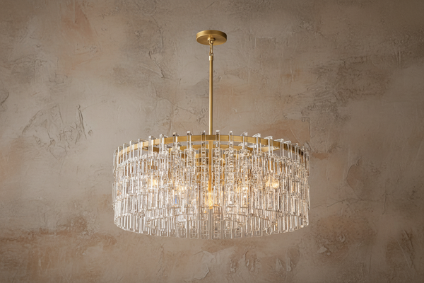 Hand-Cut Crystal Drum Chandelier | CLHUYL0251